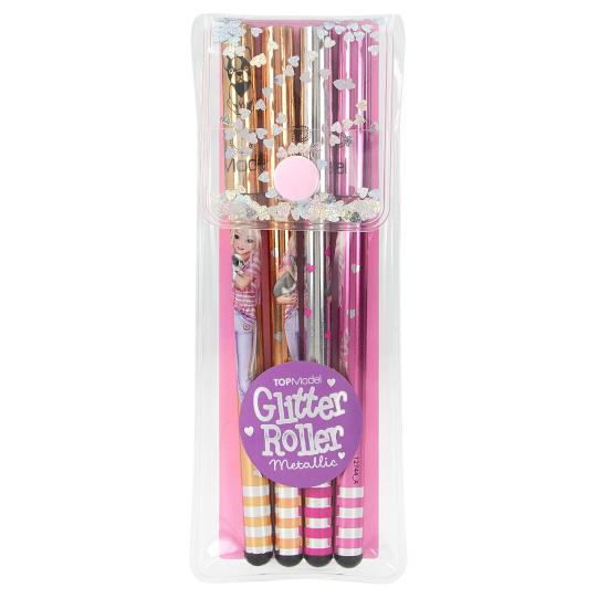 Set 4 Lápices Roller Glitter Metalizados TOPModel