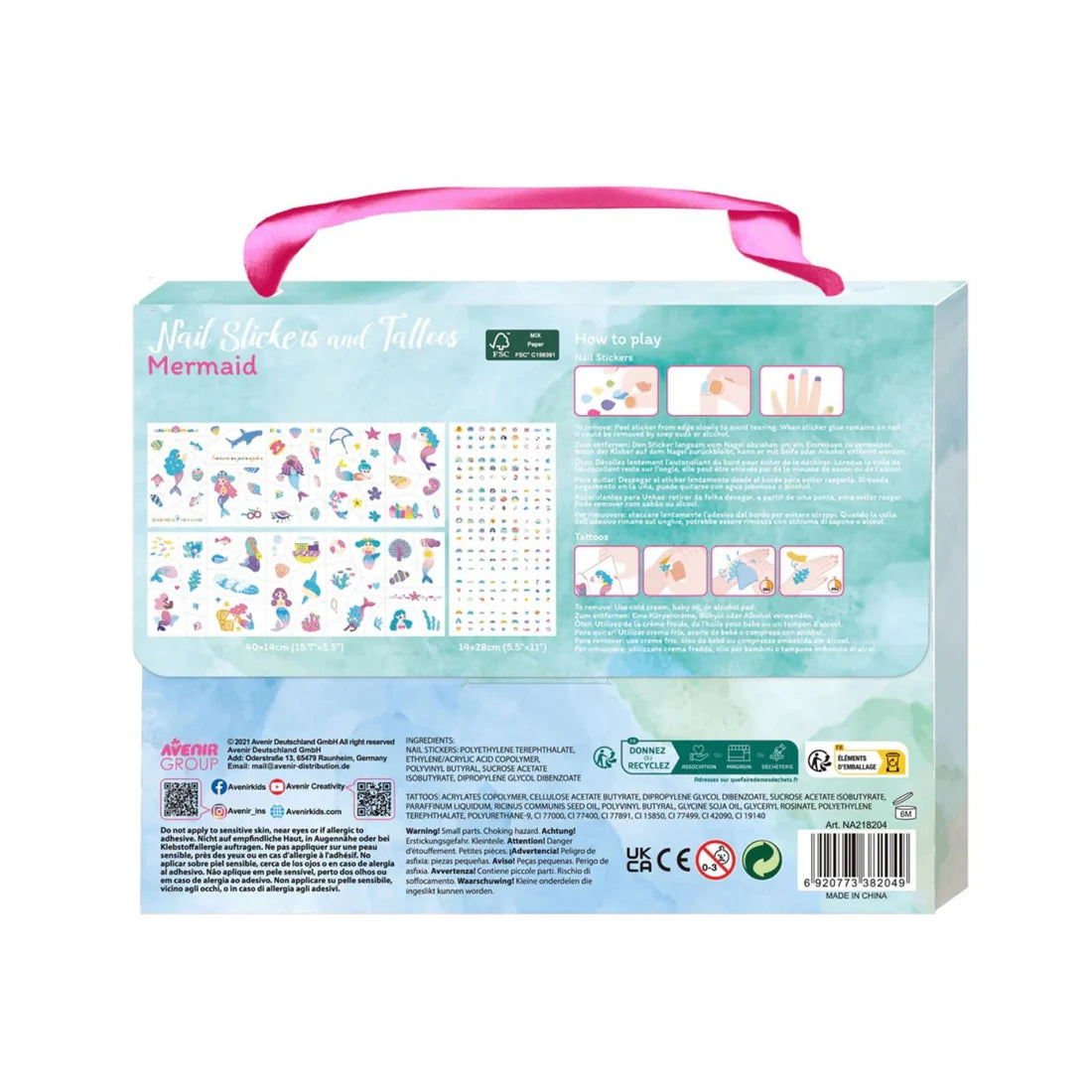 Set de Stickers para Uñas y Tatuajes Temporales - Sirenas