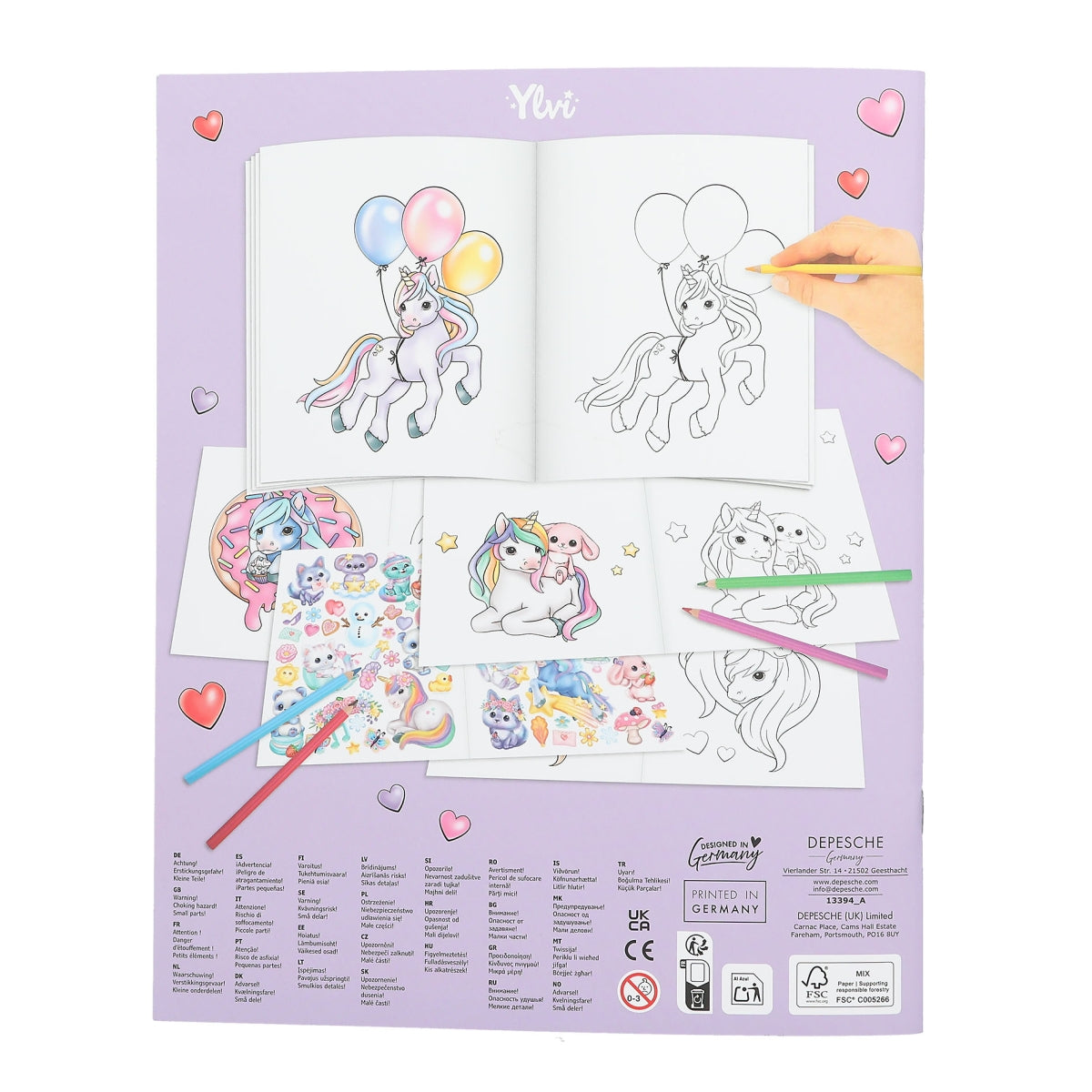 Ylvi Create your Unicorn - Libro 13 preciosos diseños para colorear