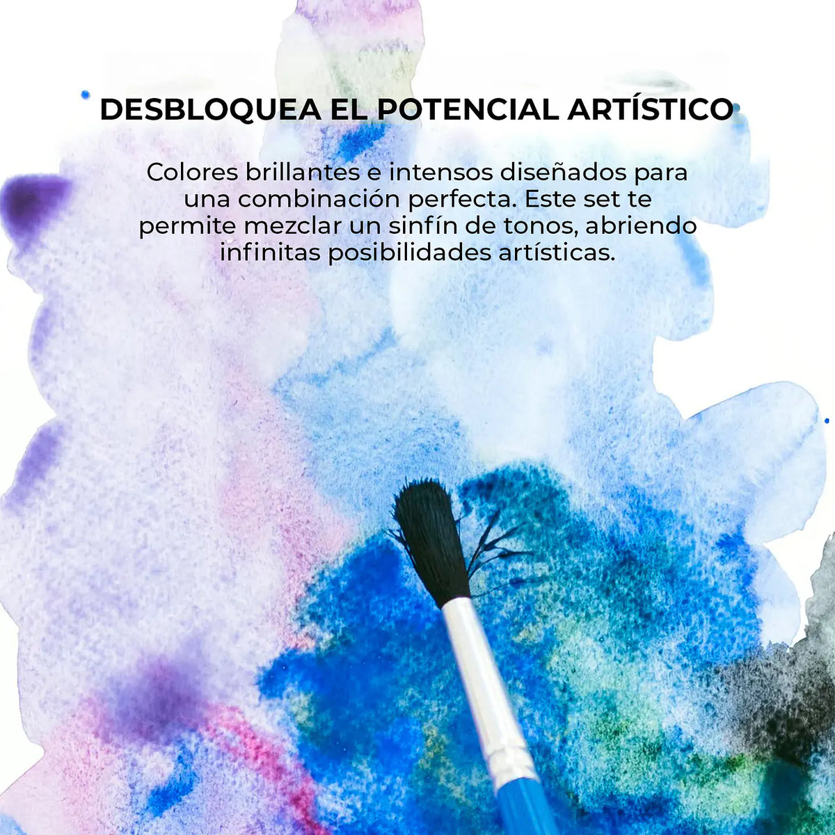 Set acuarelas de bolsillo de 12 colores con pincel- Oceáno