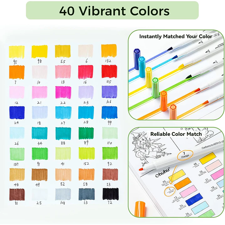 Set 40 Marcadores Pupe Paper Friendly con croquera