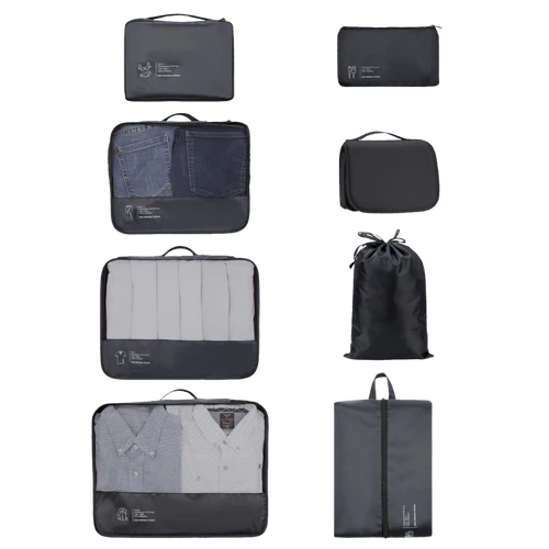 Set de Bolsas organizadoras para maletas Negro
