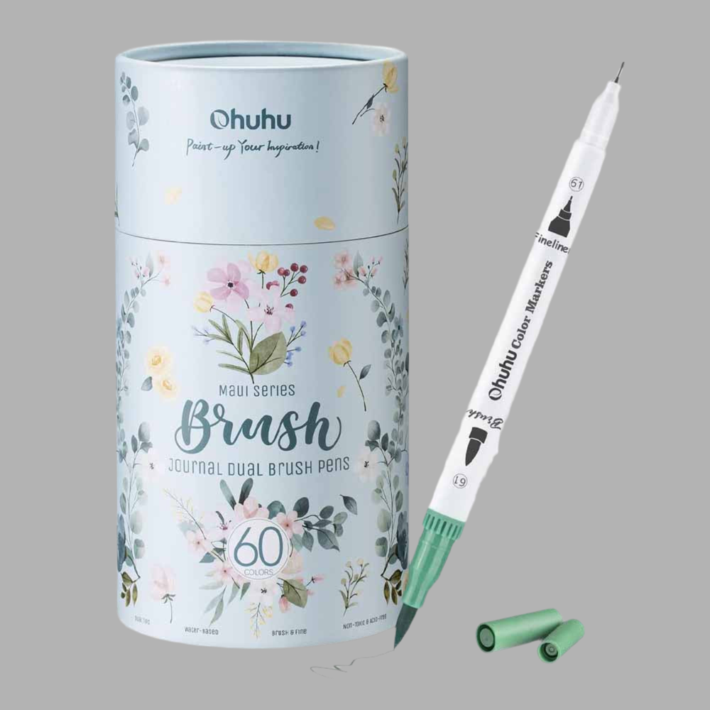 Set de 60 Marcadores a base de agua doble punta Serie Maui