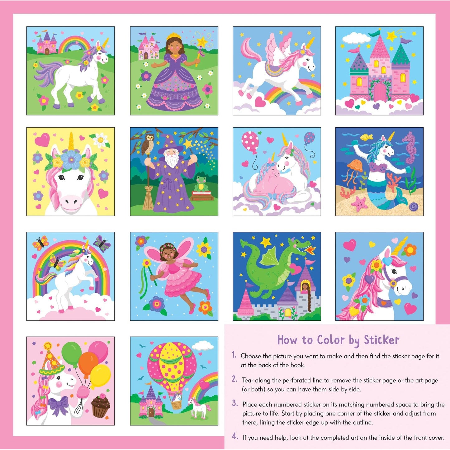 Libro para Colorer Sticker Unicorns