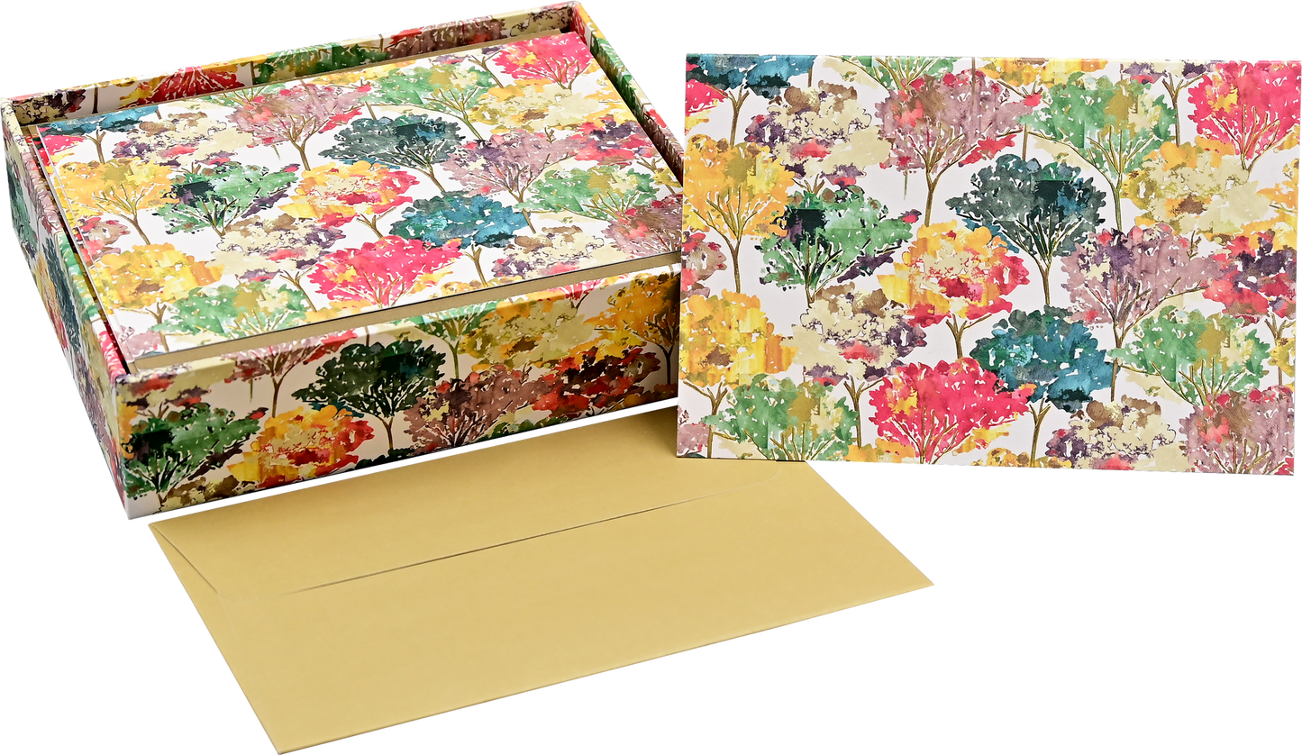 Set de tarjetas y sobres Flores de Otoño