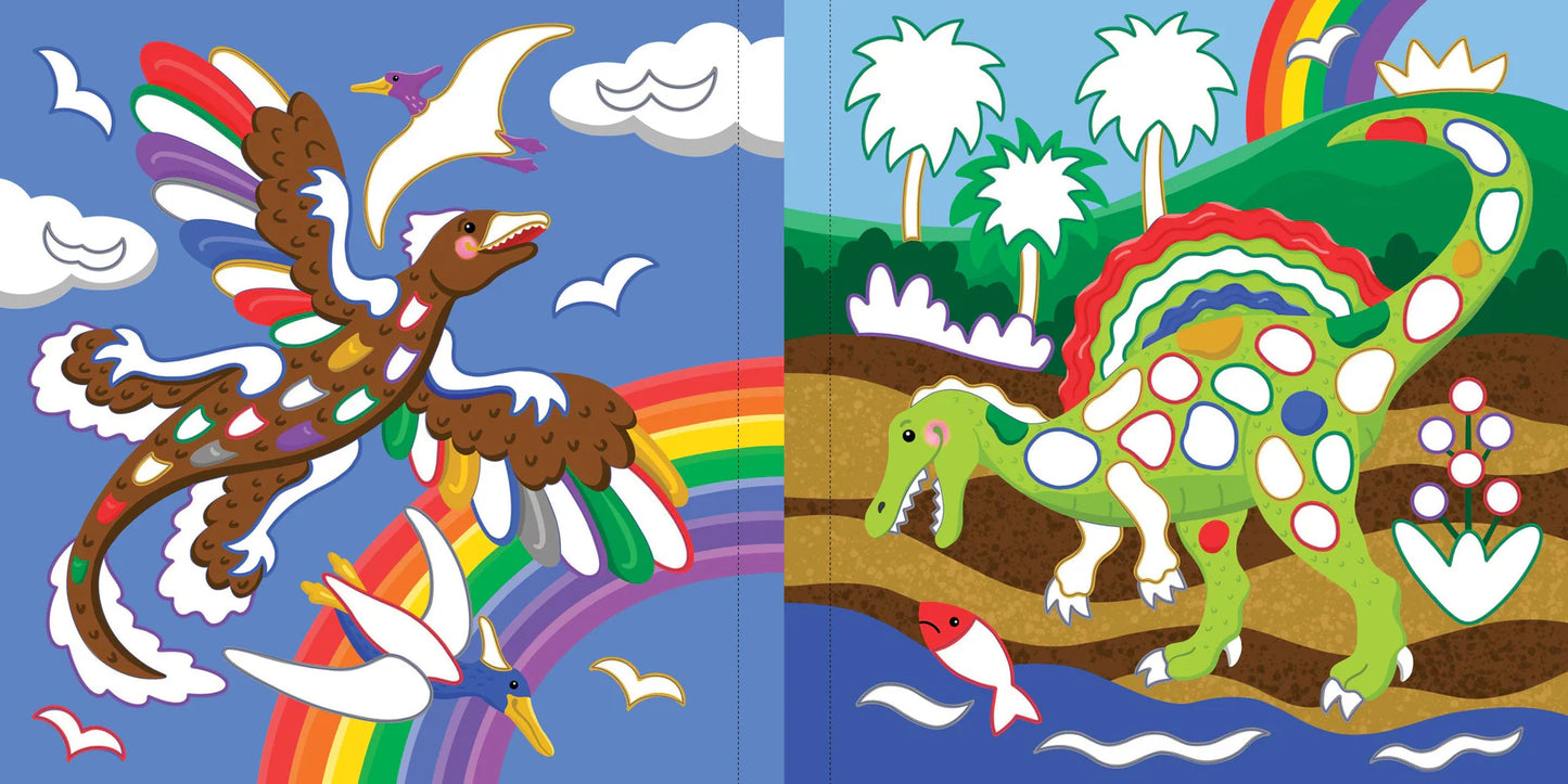 Libro de Stickers para Colorear - Dinosaurios