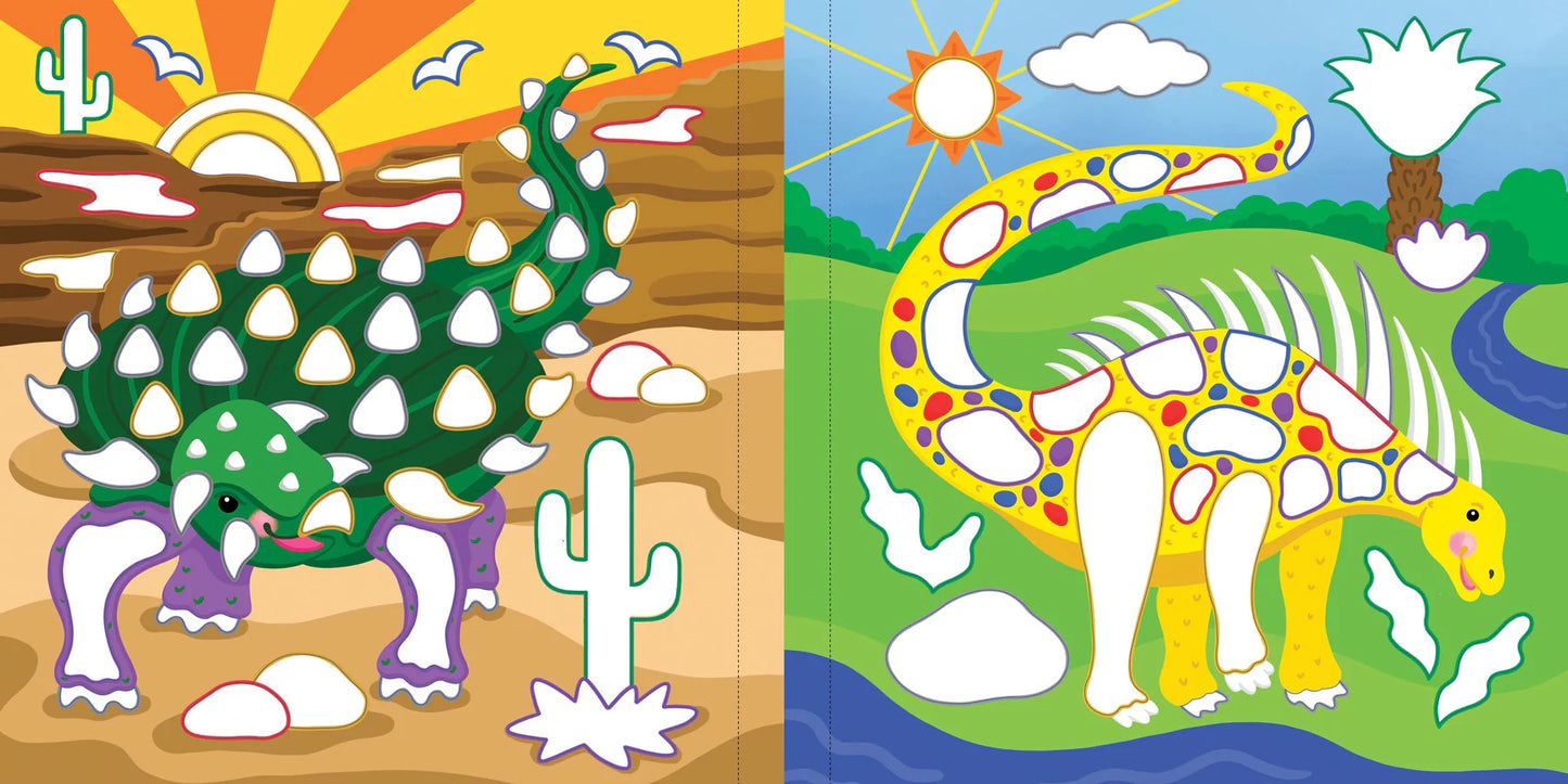 Libro de Stickers para Colorear - Dinosaurios