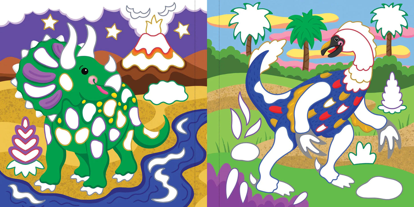 Libro de Stickers para Colorear - Dinosaurios