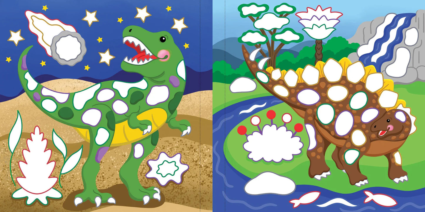 Libro de Stickers para Colorear - Dinosaurios