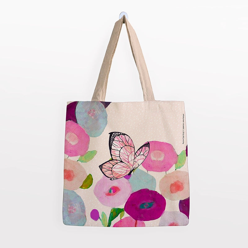 Bolsa Algodón Grande Butterfly cream