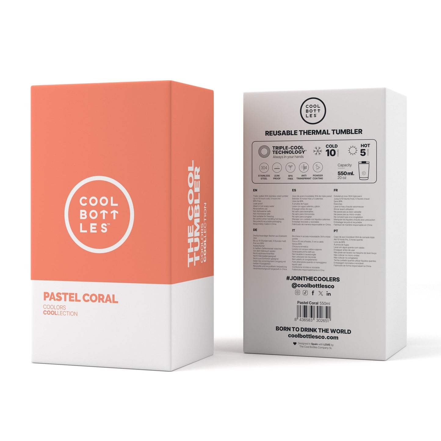 Vaso térmico Pastel coral 550 ml