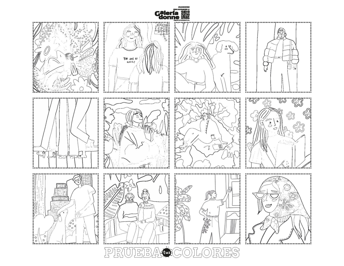 Libro para colorear Cool People in Common Places