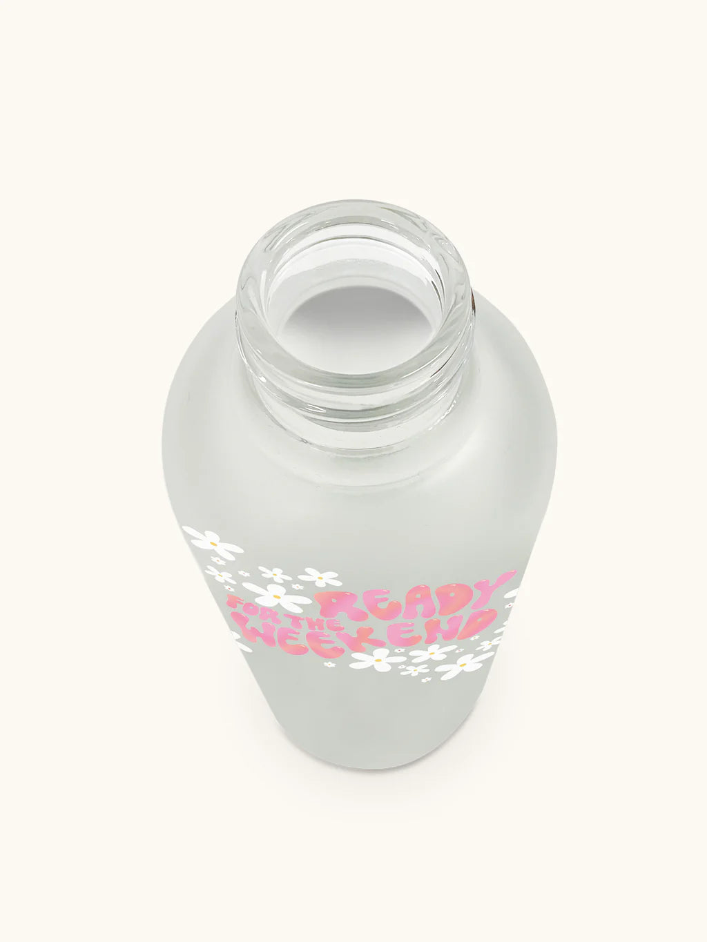 Botella de Vidrio con Bombilla - Get Ready for the Weekend