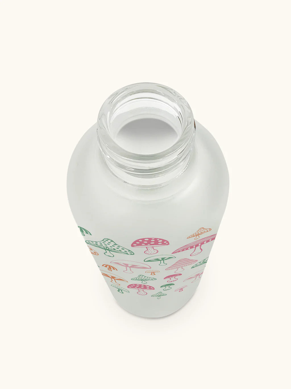 Botella de vidrio con bombilla - Mushroom