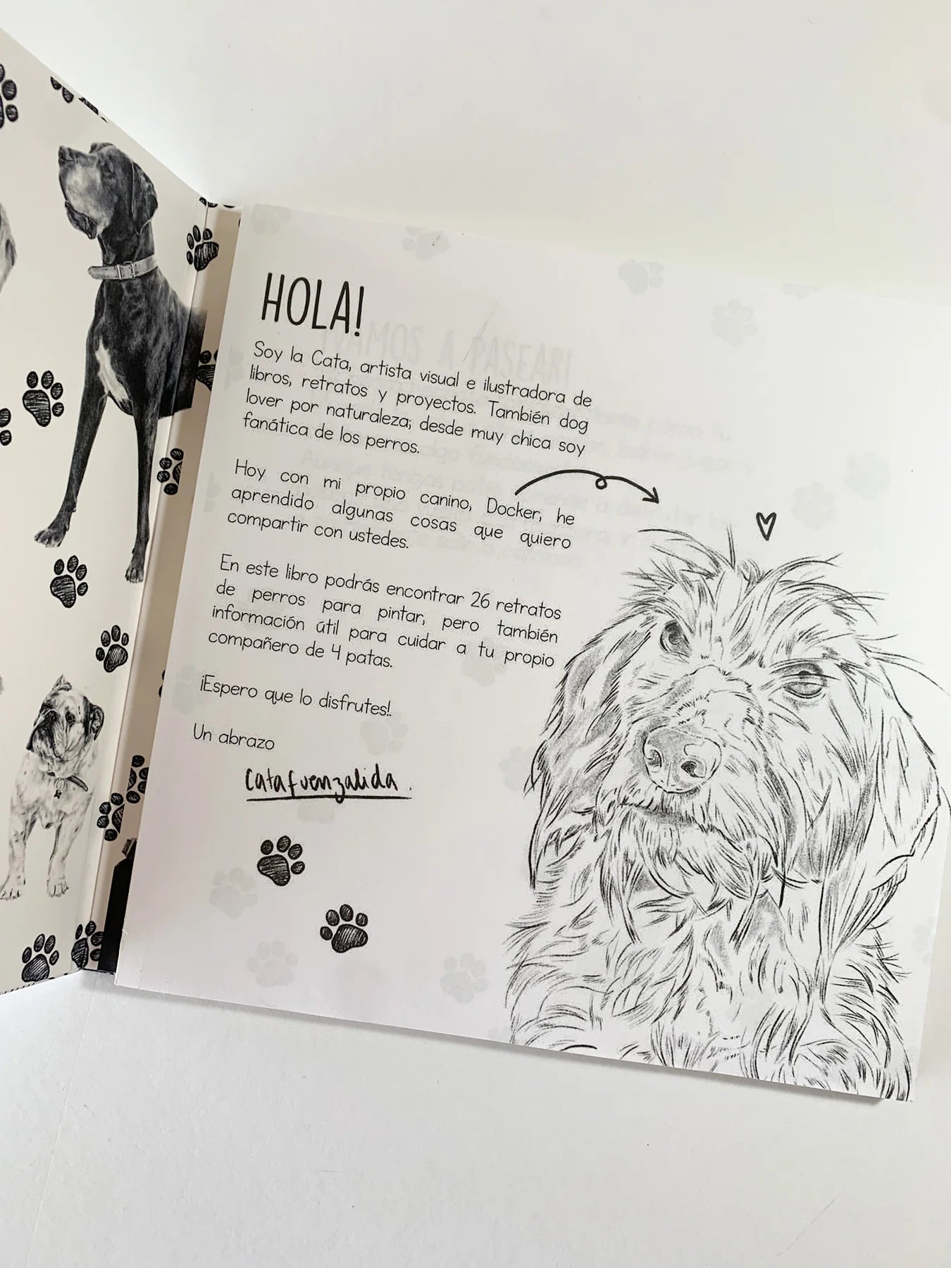 Libro para colorear Perros de Cata Fuenzalida.