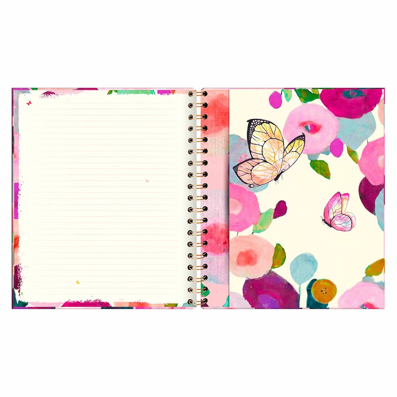 Libreta Tapa Dura con Espiral Grande Butterfly