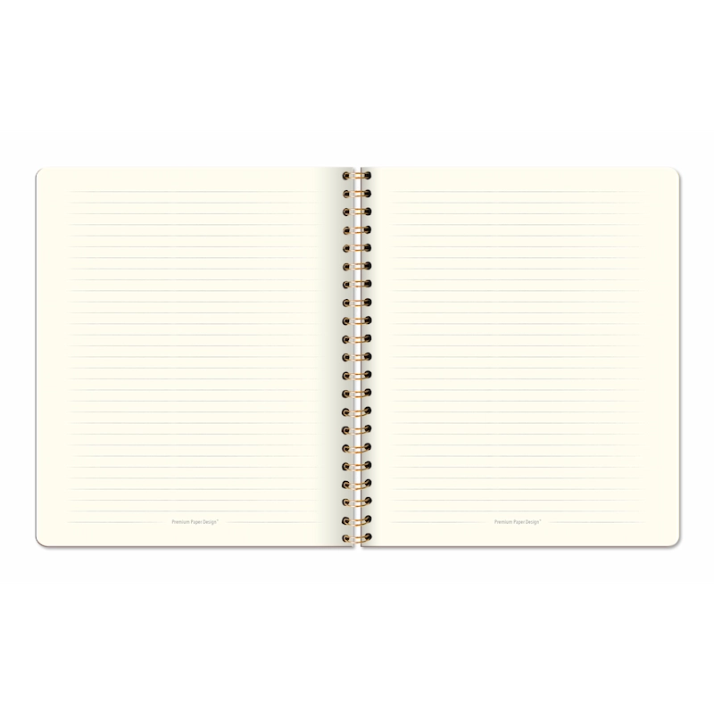Libreta Ecocuero Lino Negro Espiral – Grande