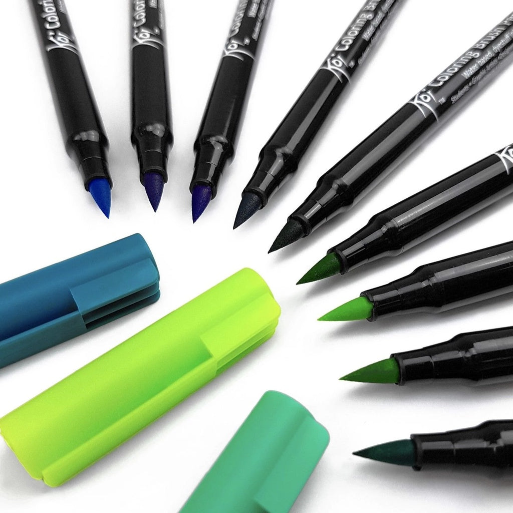 Set Marcadores Koi Brush Pens Naturaleza 6 un