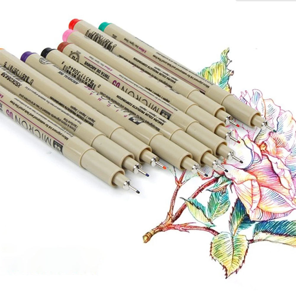 Set de 8 Tiralíneas colores Pigma Micron