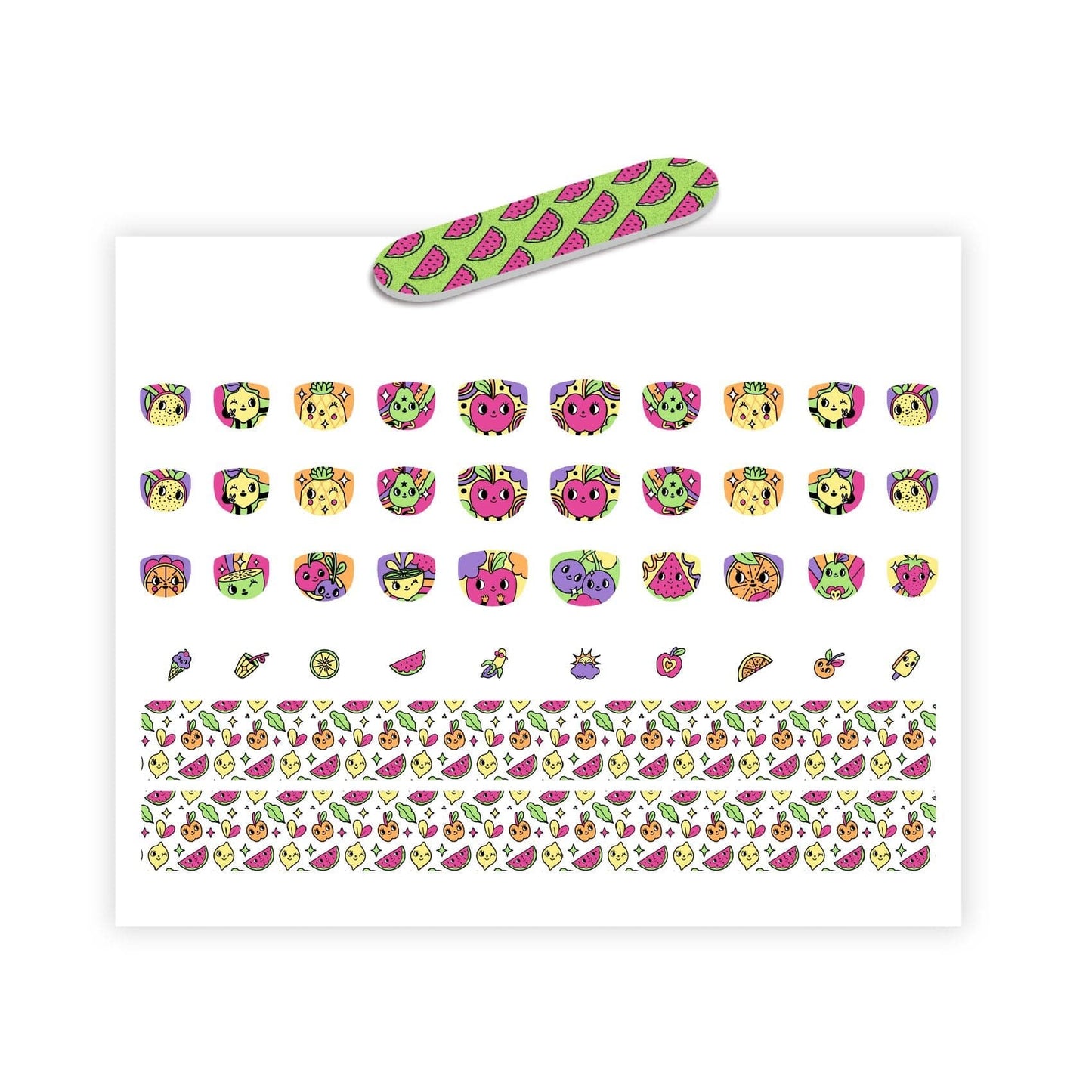 Stickers para uñas de frutas neón