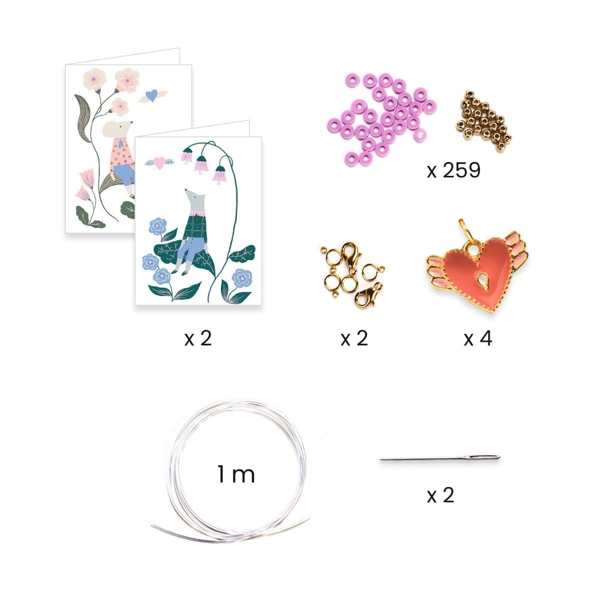 Pulseras duo de corazón heishi