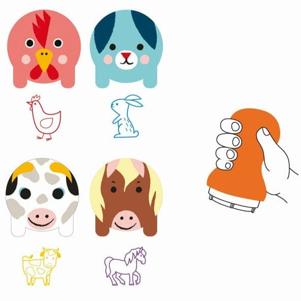 Set de timbres Animales de la granja