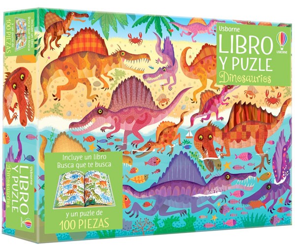 Libro y puzzle Dinosaurios 100 pzs.