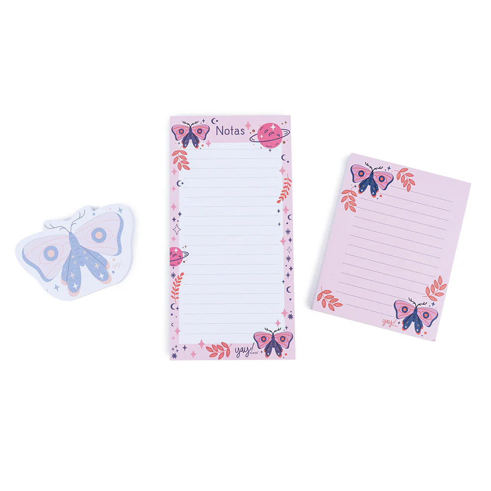 Set de Taco de Notas Mariposas