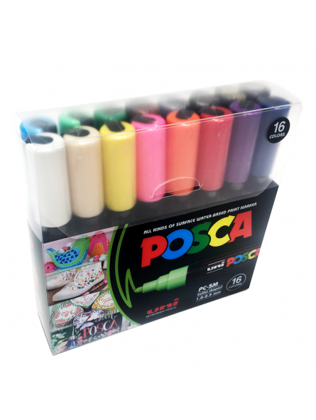 Set de 16 Marcadores de Acrílico 5M Posca básicos