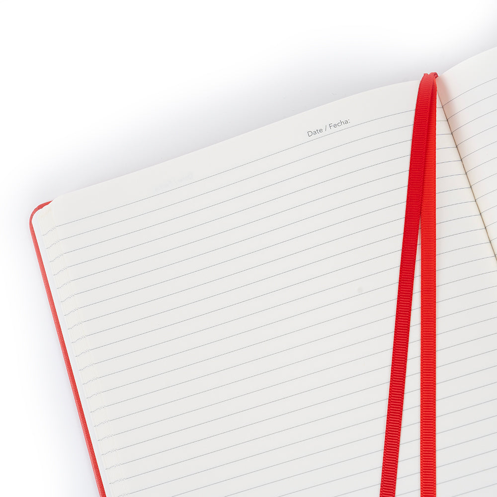Libreta B5 lineada Rojo