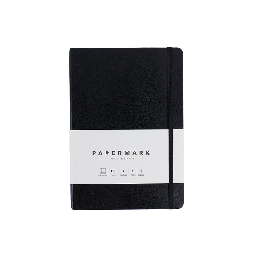 Libreta B5 cuadriculada Negra