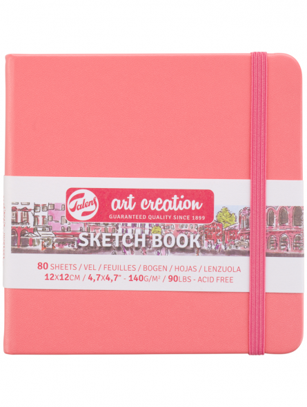 Libreta Sketchbook 12*12 cm Art Creation 140gr 80hjs Coral Red