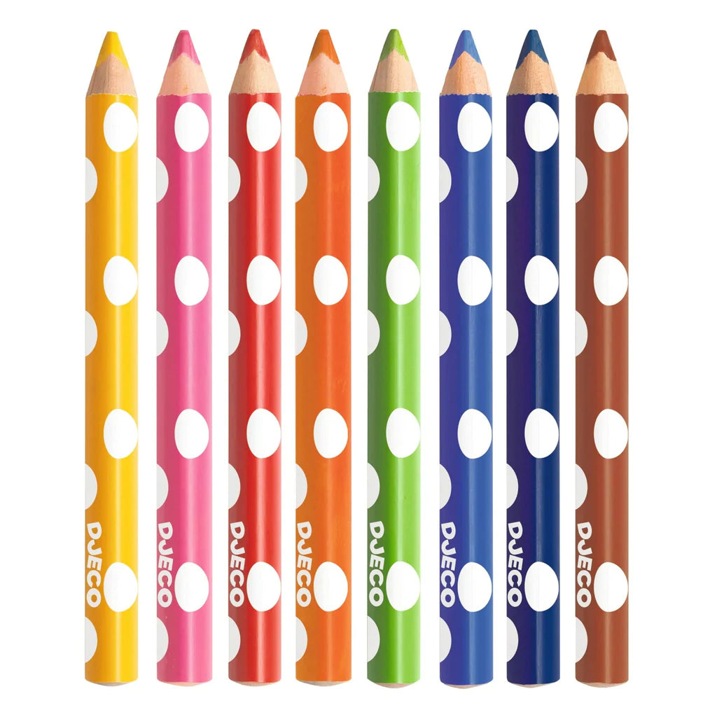Set de 8 lápices de colores para niños pequeños