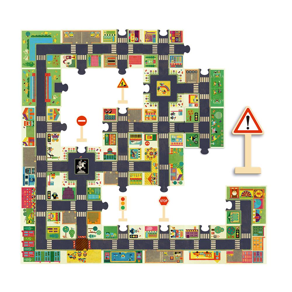 Puzzle Gigante En la ciudad de 24 piezas y señales