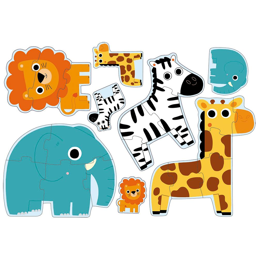 Puzzle Progresivo En la jungla - 4 puzzles de 3,4,5 y 6 pz.