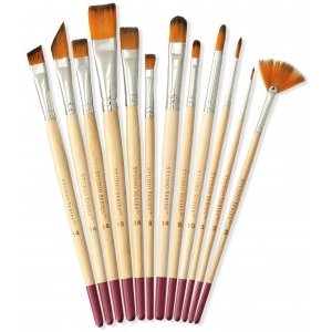 Set 12 Pinceles para Acuarela y Acrílicos