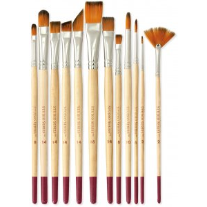 Set 12 Pinceles para Acuarela y Acrílicos