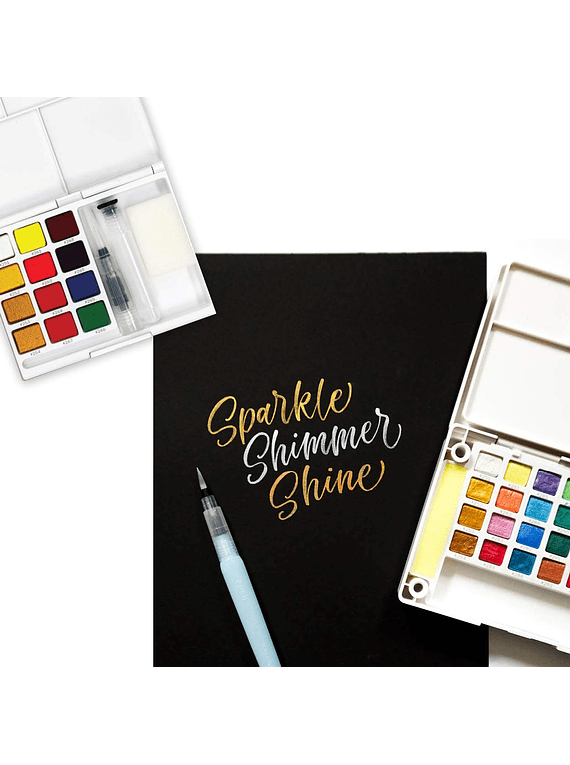 Set de Acuarela en pastillas Koi 24 colores creativos con water brush