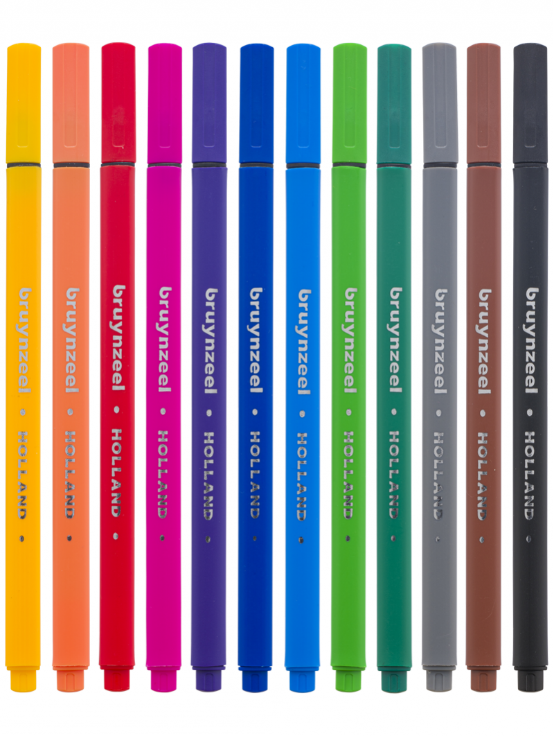 Marcadores Punta Fina Bruynzeel Set 12 Colores