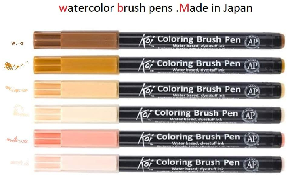 Set Marcadores Koi Brush Pens Retrato 6 un