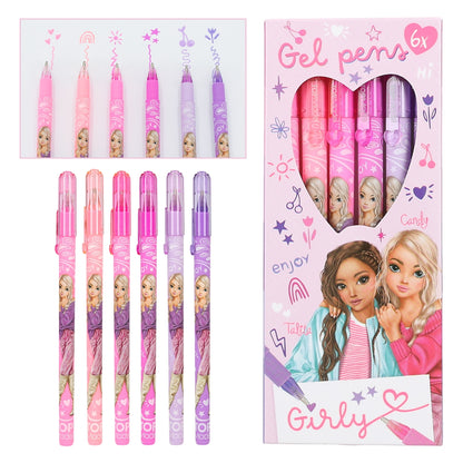 Top model set de boligrafos del gel Girly