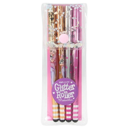 Set 4 Lápices Roller Glitter Metalizados TOPModel