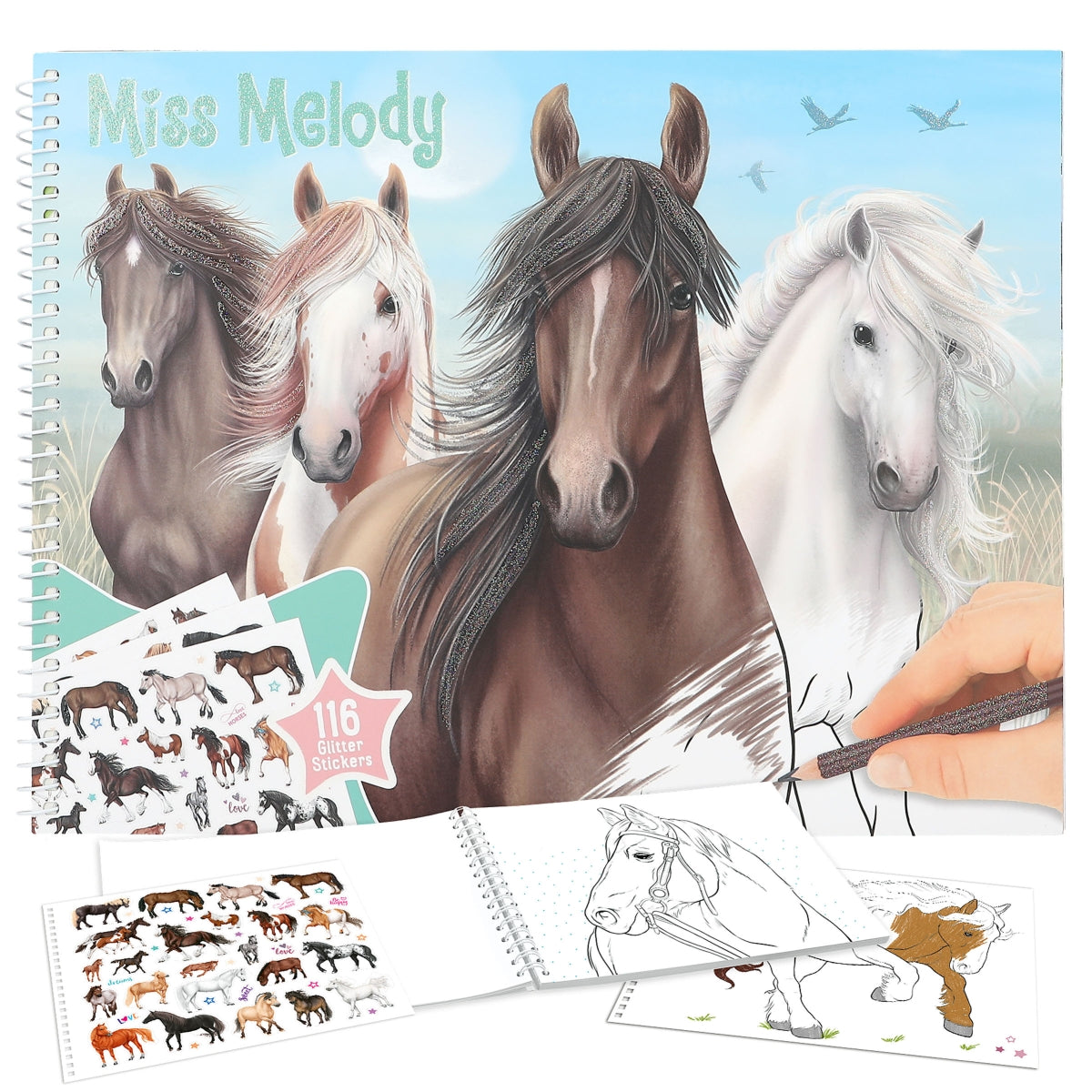 Miss Melody caballos libro para colorear