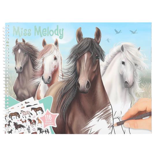Miss Melody caballos libro para colorear