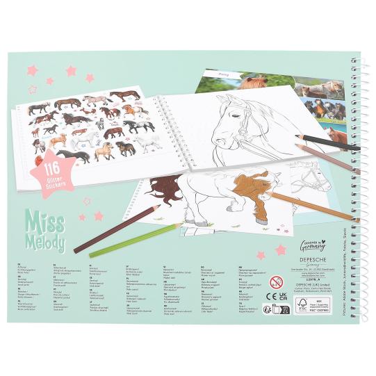 Miss Melody caballos libro para colorear
