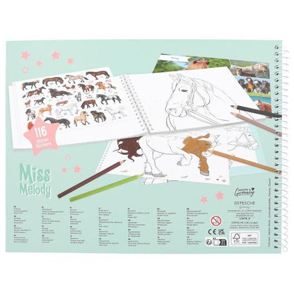 Miss Melody caballos libro para colorear