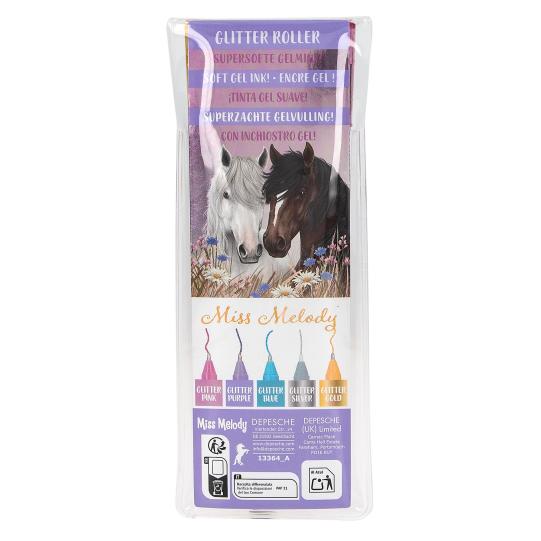 Miss Melody set de rotuladores de gel con purpurina