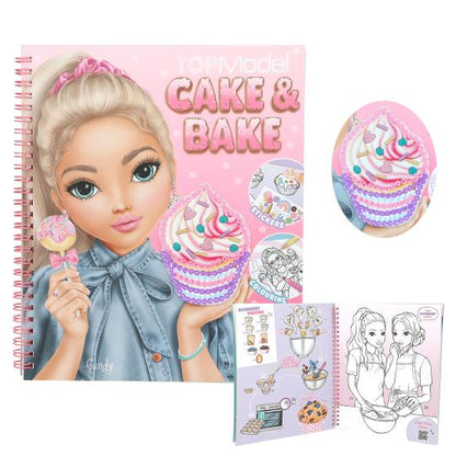 TOPModel libro colorear con lentejuelas Cake & Bake
