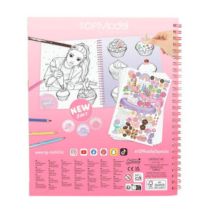 TOPModel libro colorear con lentejuelas Cake & Bake
