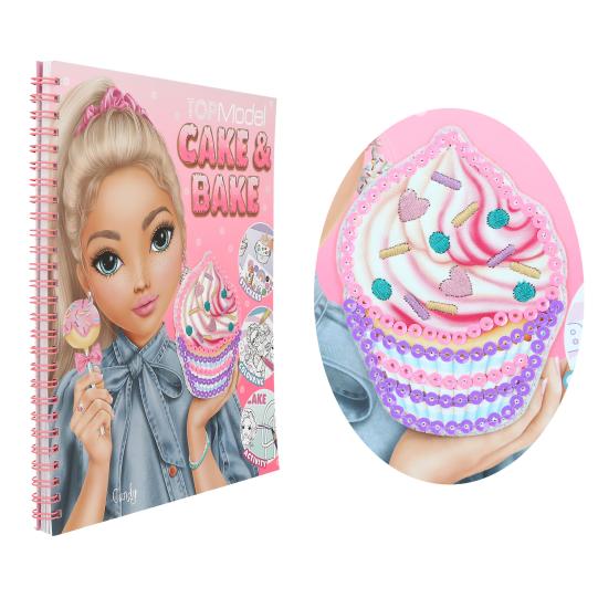 TOPModel libro colorear con lentejuelas Cake & Bake